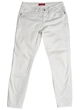 GUESS Jaden Sculpt White Skinny Jeans Triangle Logo Size 28